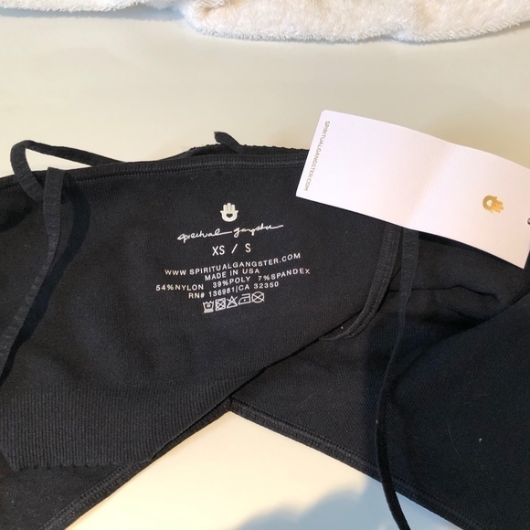 Spiritual Gangster Top Bralette Row Black Textured (XS/S) - NWT - Picture 4 of 8